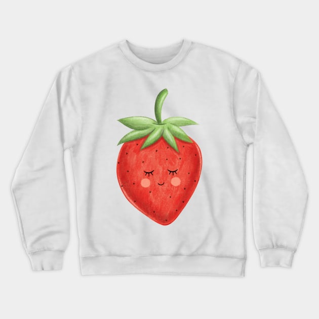 Cute Strawberry Crewneck Sweatshirt by The Pretty Pink Studio